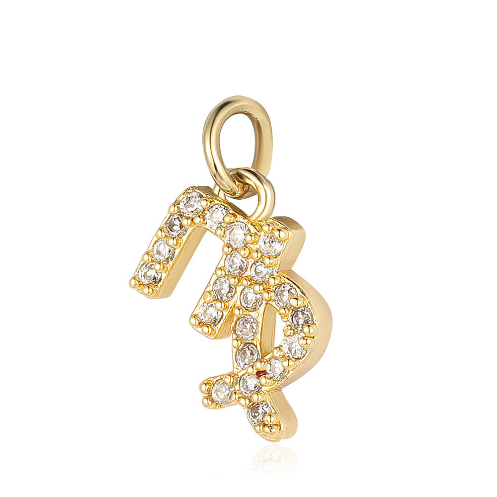 Twelve constellations copper zircon pendant