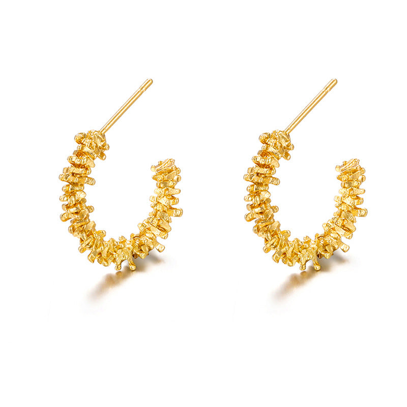 Sparkling C-Shaped Earrings