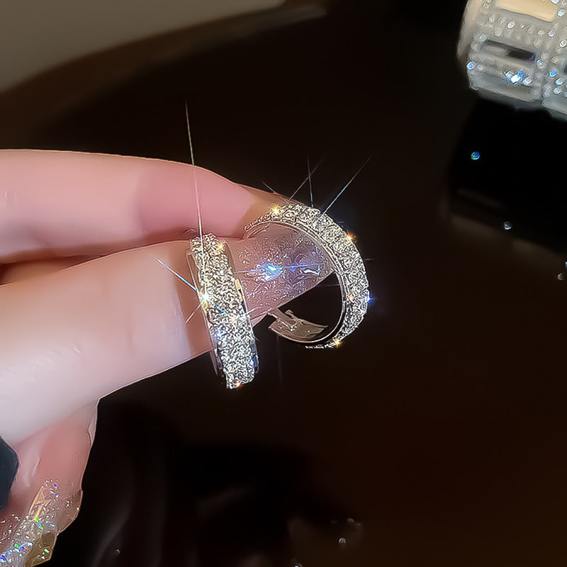 Sparkling Stud Hoop Earrings