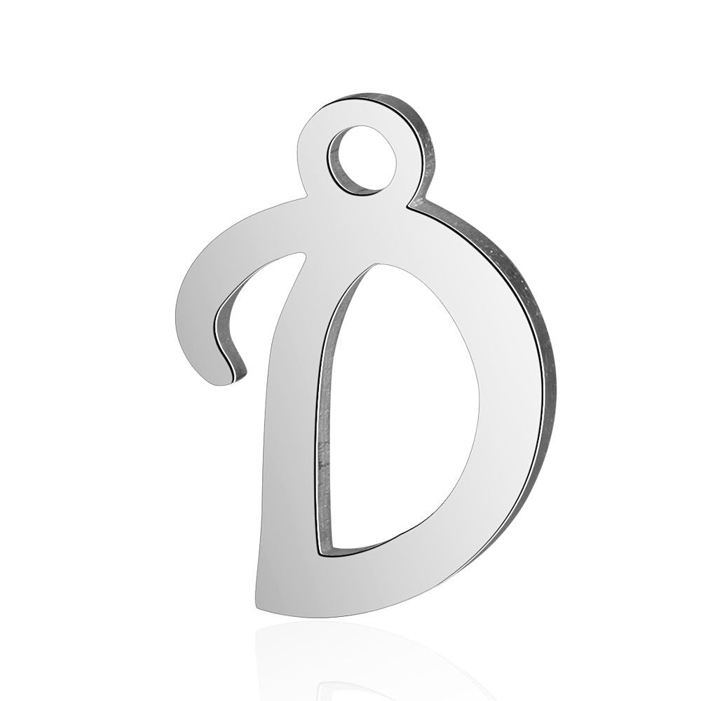 20 pcs/package steel color 26 English letters Titanium steel pendant