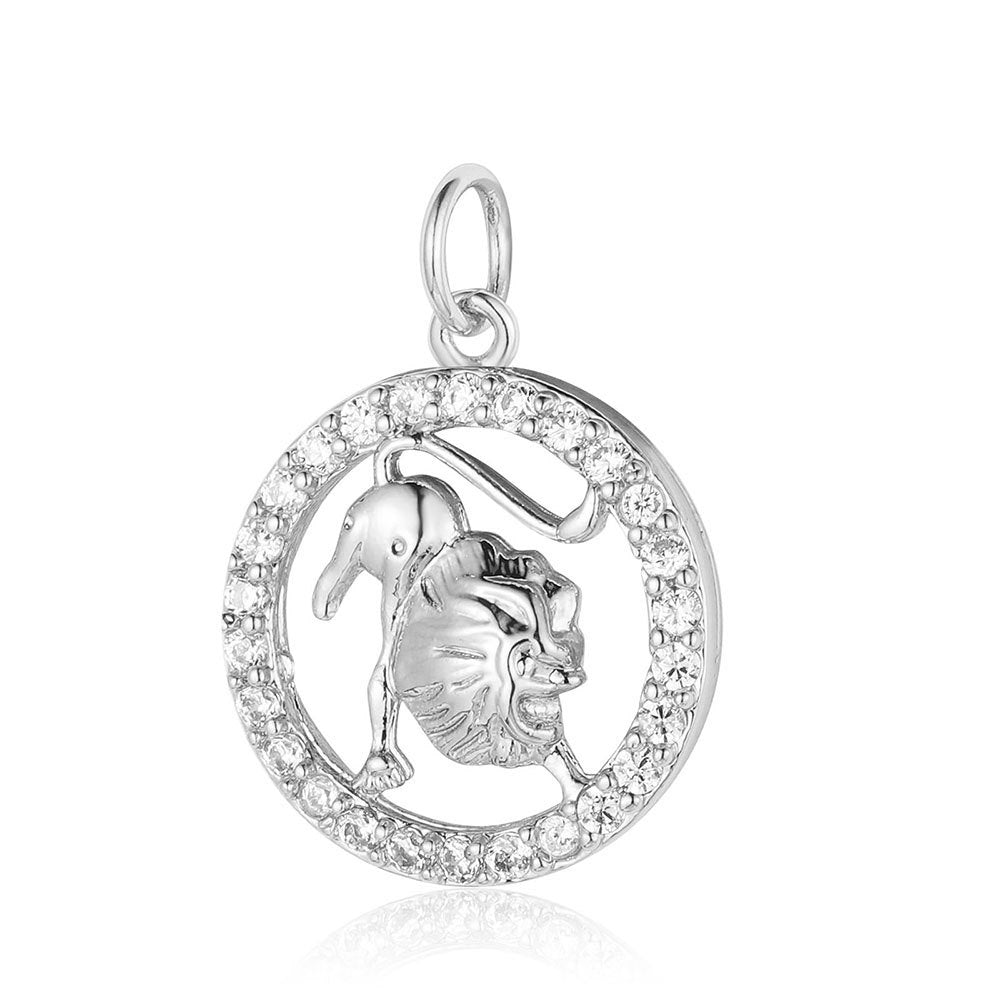 Twelve constellations copper zircon pendant DIY