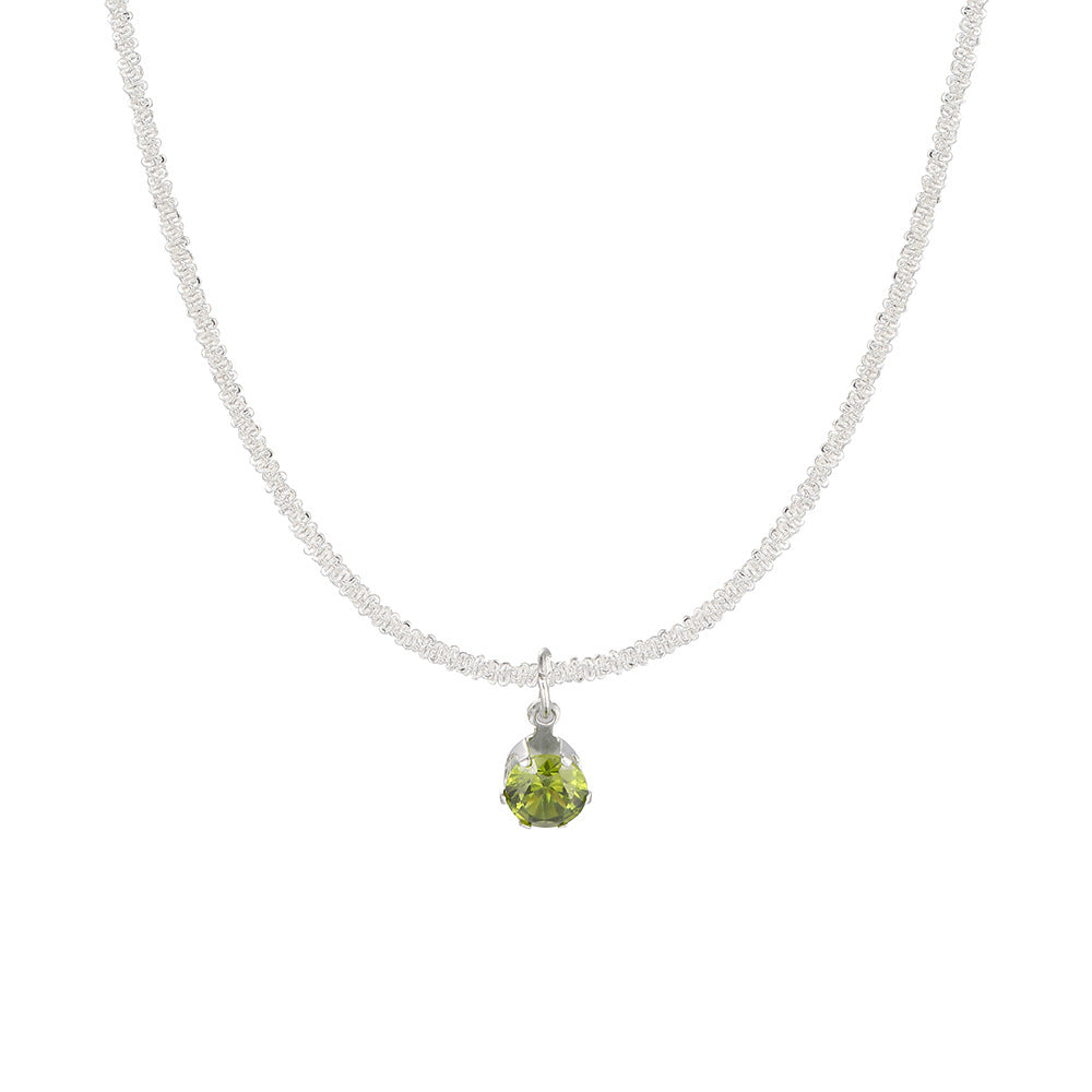 Green rhinestone pendant starry sparkling necklace