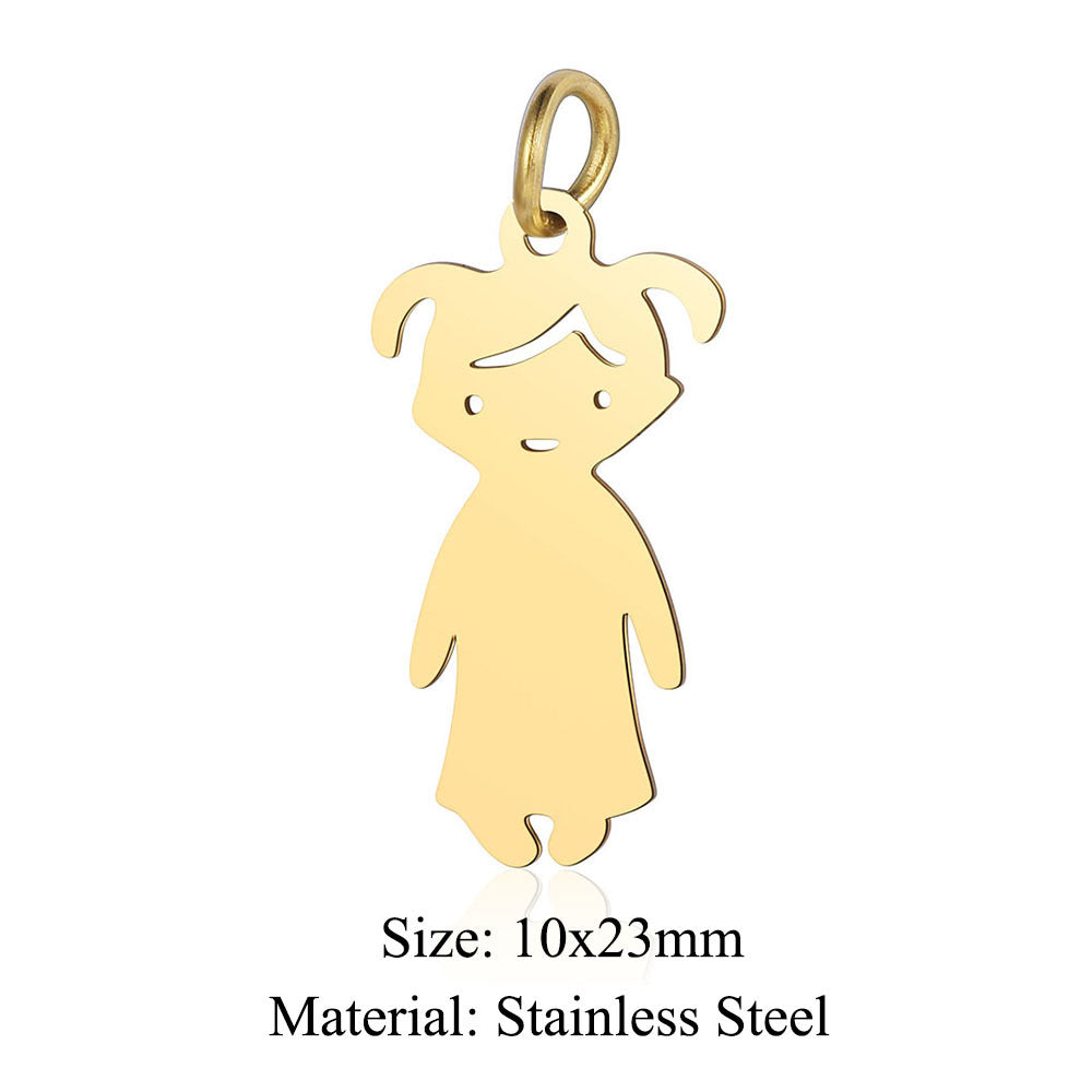 5 pcs/bag boys and girls titanium steel pendant love pendant