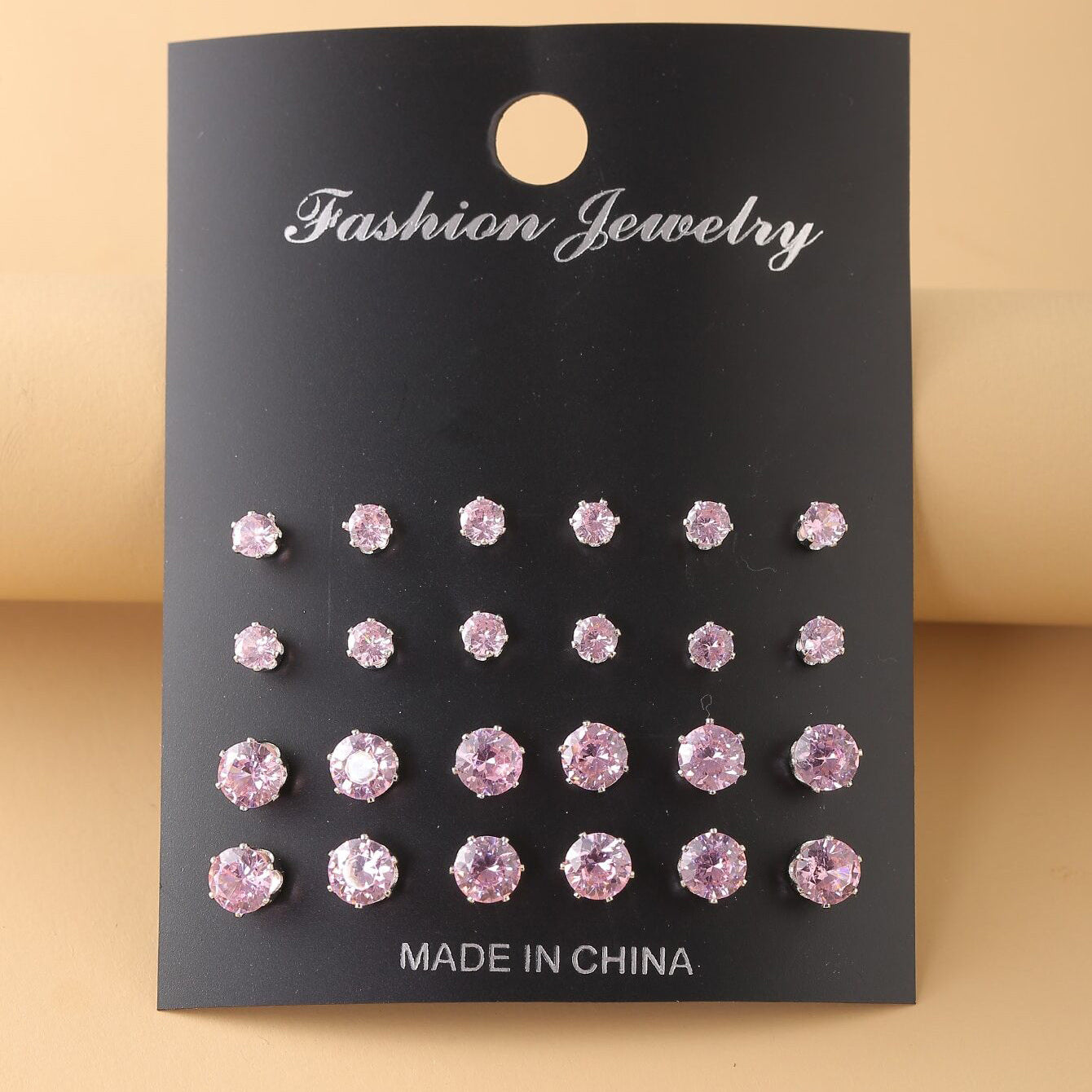 12 pairs of six-claw inlaid with rhinestones