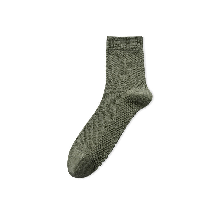 Calcetines antiolor de algodón de malla para hombre de primavera-otoño-verano