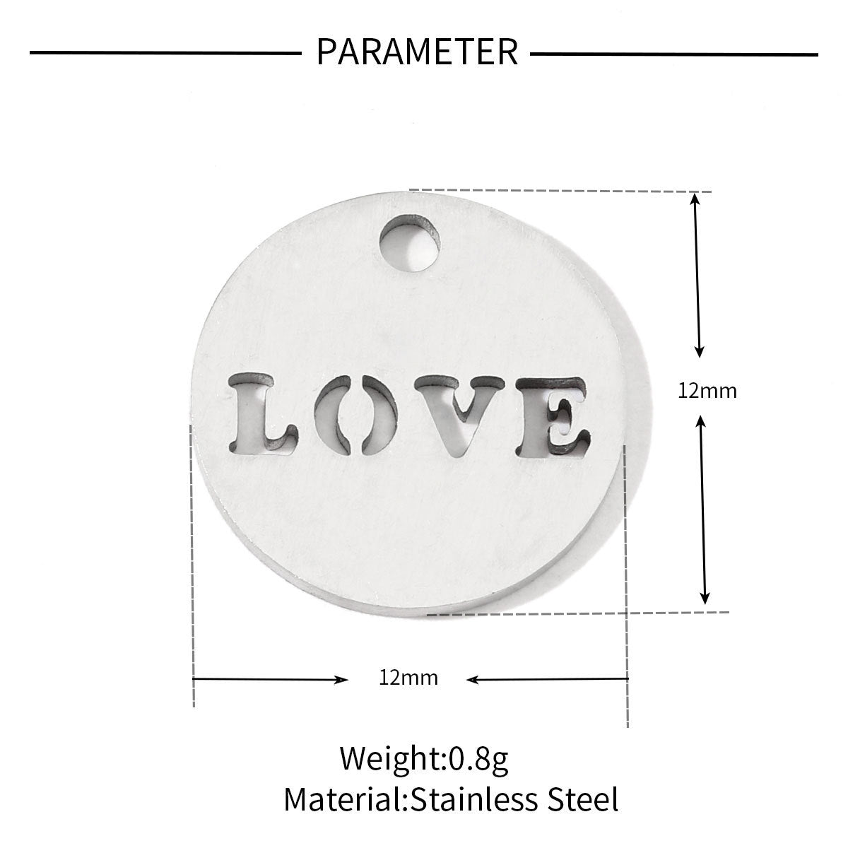 20 pcs/pack love sun titanium steel DIY jewelry pendant