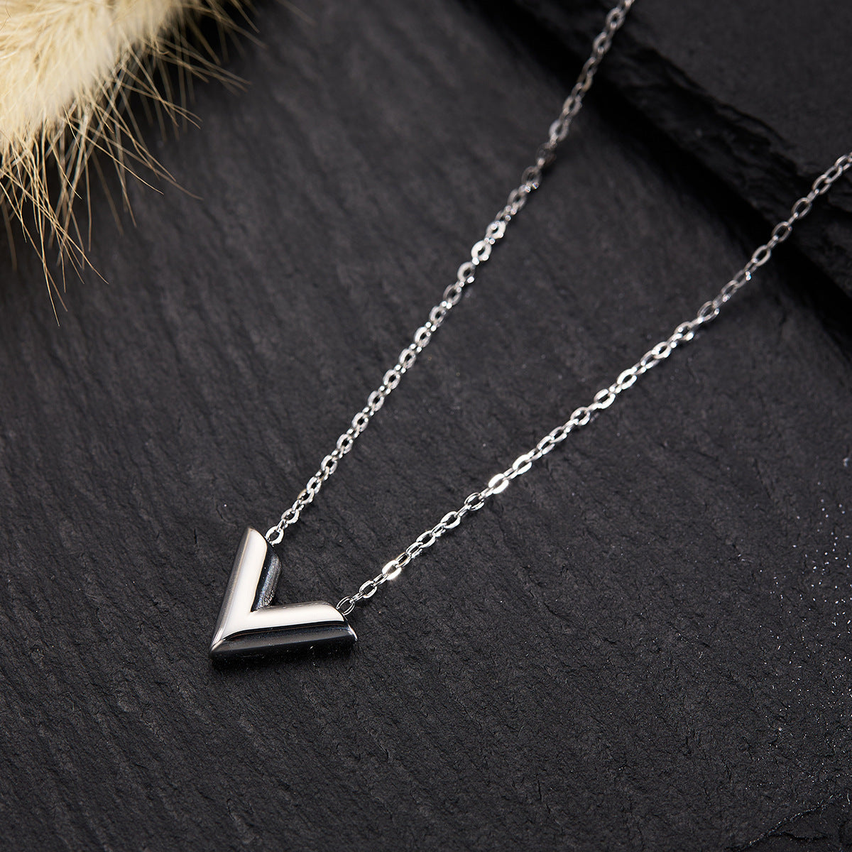 Silver Titanium Steel Necklace Strip