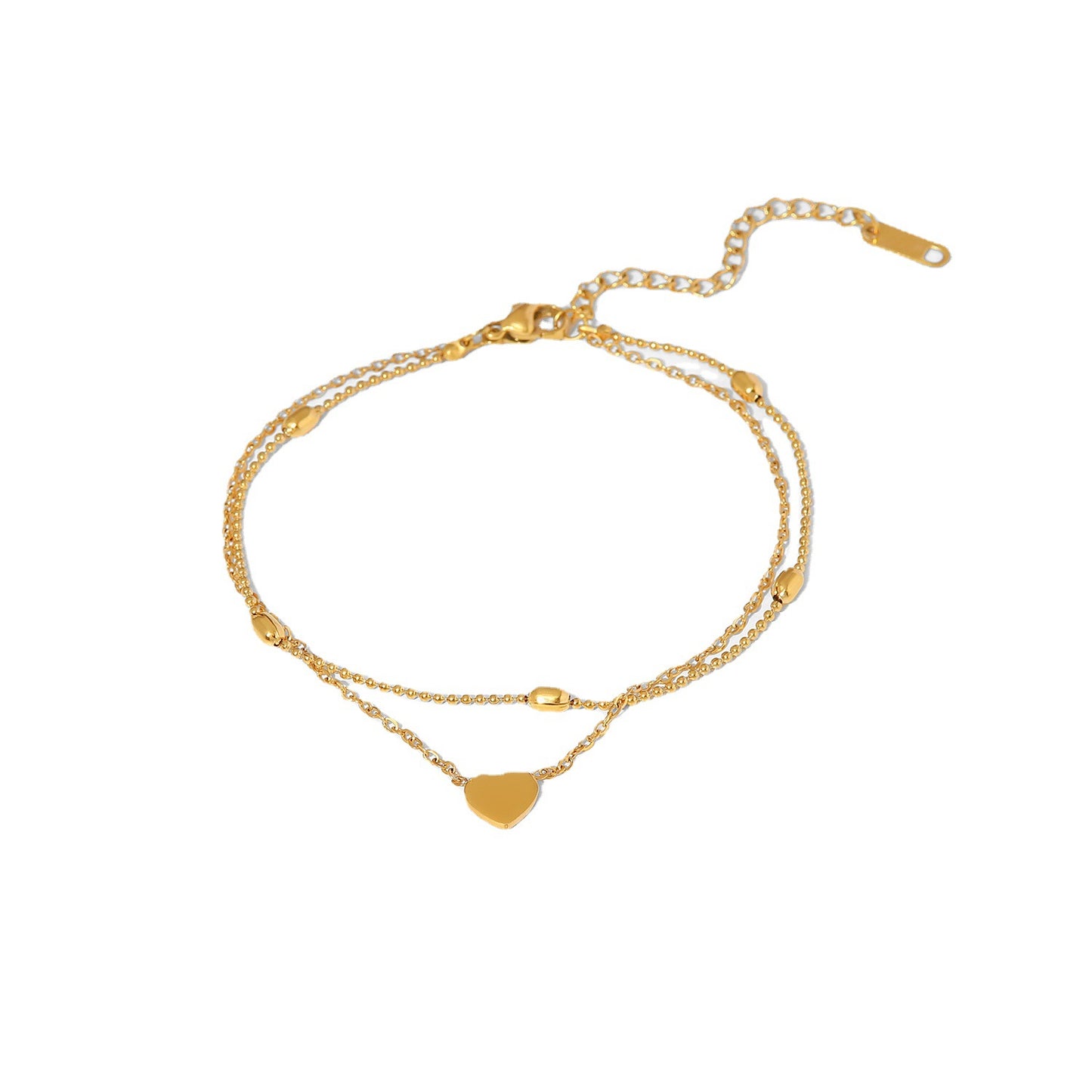 Oval Bead Double Layer Anklet