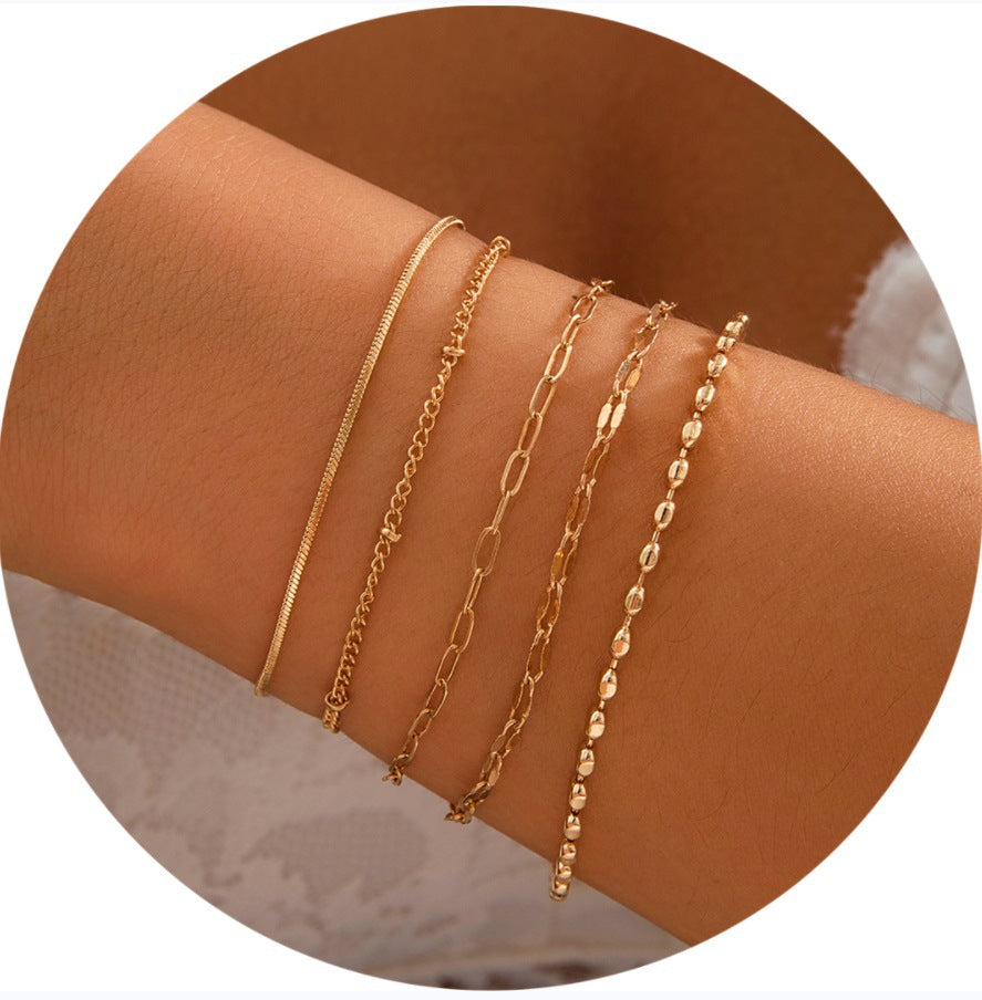 Fashion Ladies Gold Bracelet Set