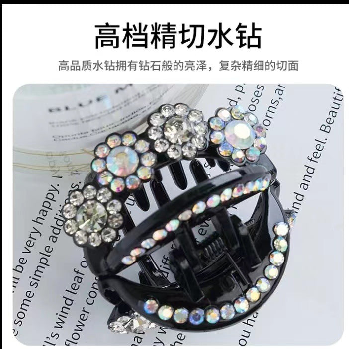 Pinza con forma de garra con diseño floral y diamantes de imitación
