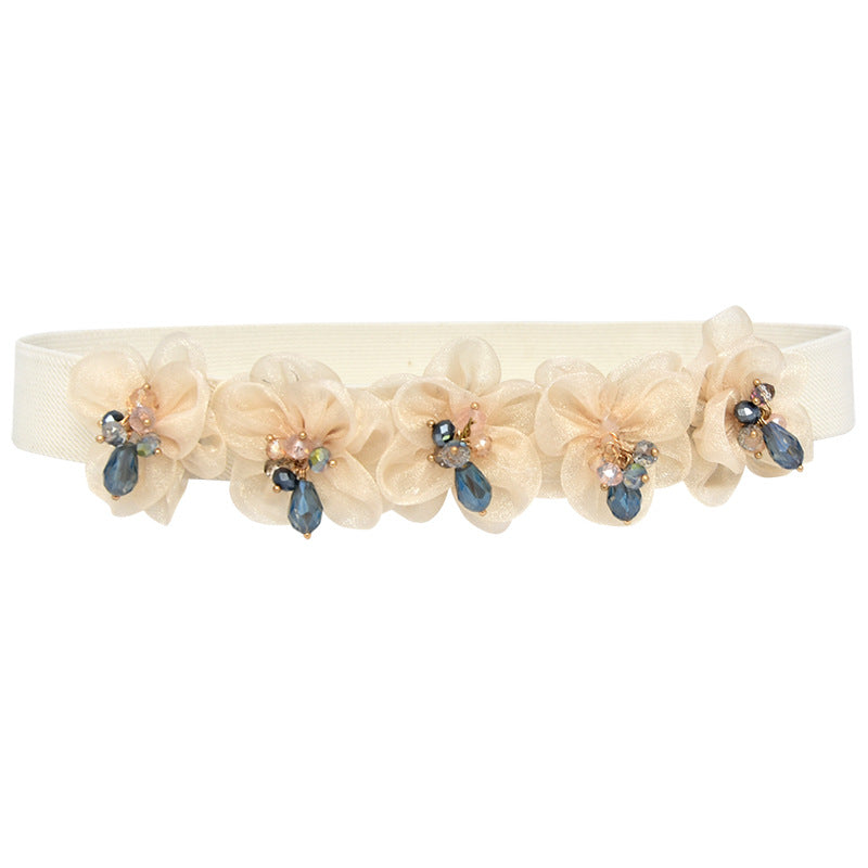 Stylish sparkling rhinestone elastic belt
