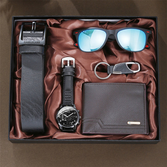 Watch Belt Wallet 5-piece Gift Box Set