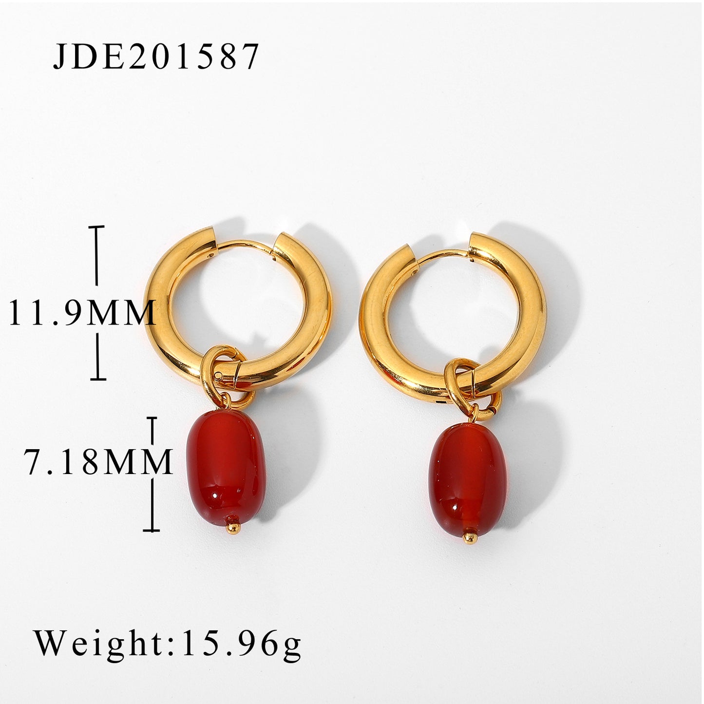 Stone pendant earrings