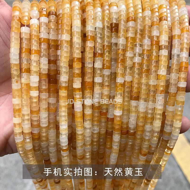 2 * 4Mm Jade Crystal Right Angle Disc Loose Beads