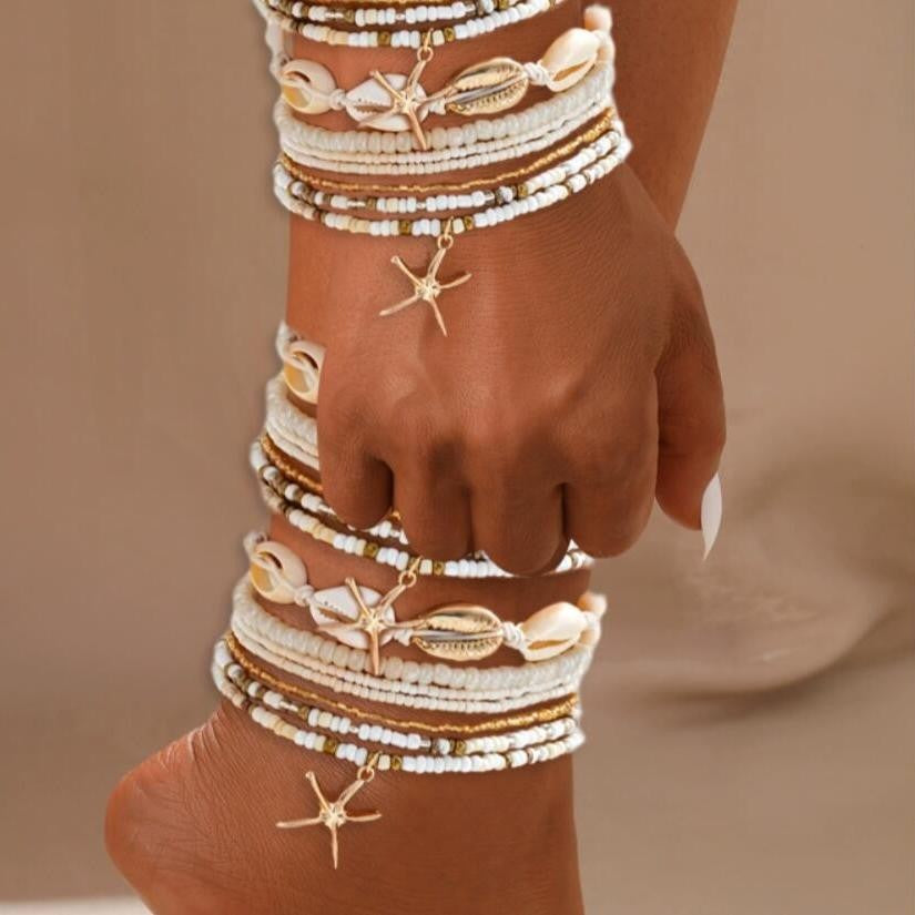 Bohemian Shell Starfish Bracelet Set