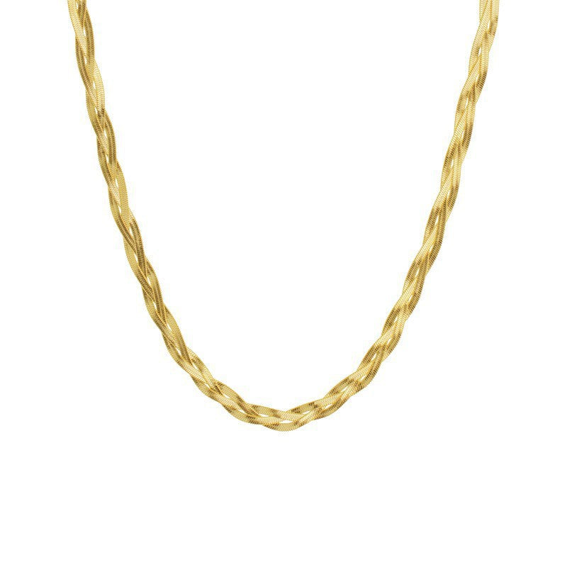 Three-layer wound snake bone necklace