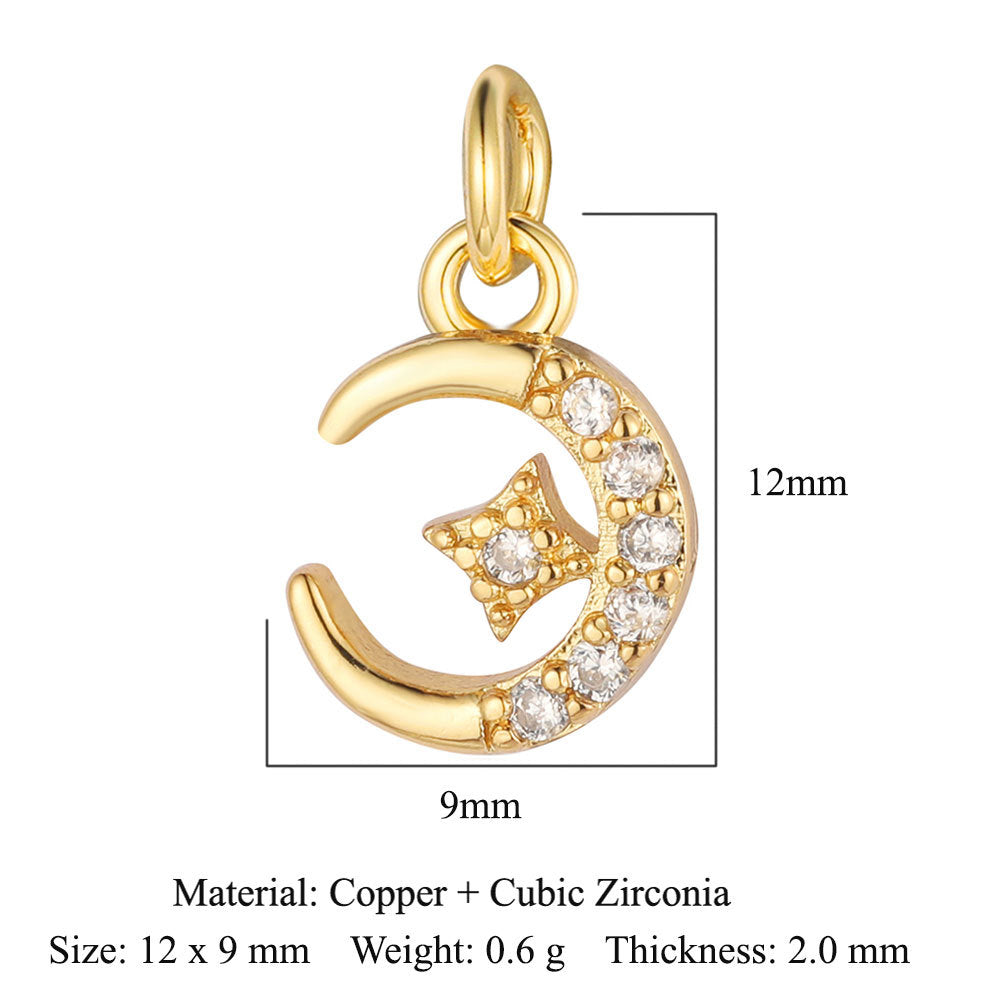 Sun Moon Stars Copper Zircon Eyes Palm Pendant