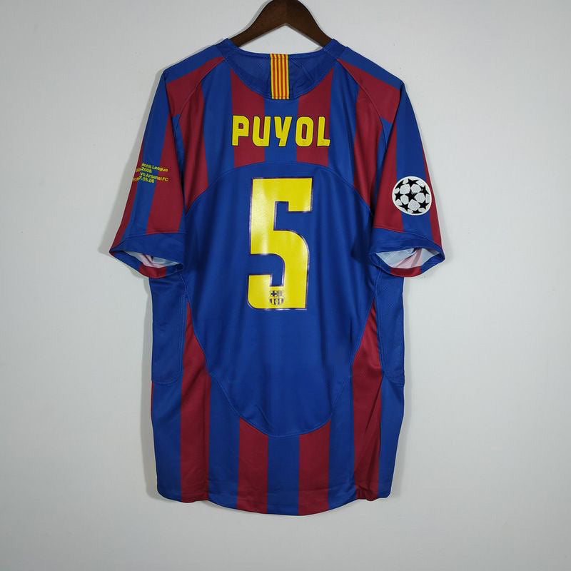 05-06 Barça Local UCL 30 Messi 10 Ronaldinho Camiseta