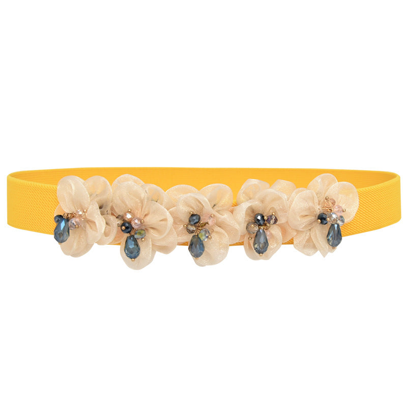 Stylish sparkling rhinestone elastic belt