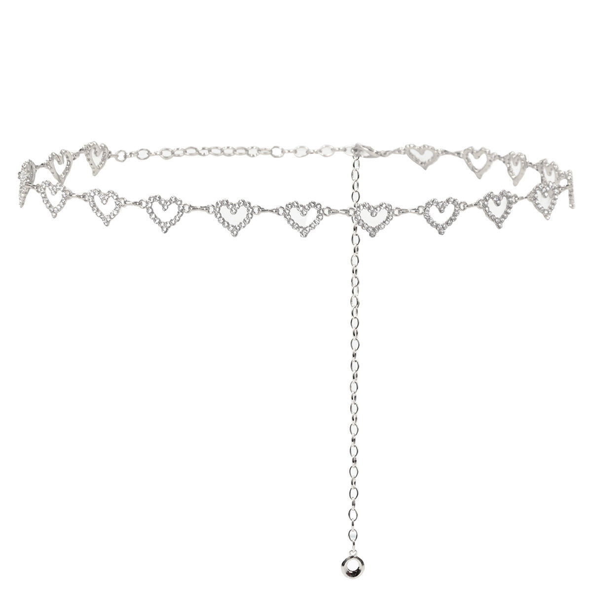 Rhinestone Pearl Heart Waist Chain