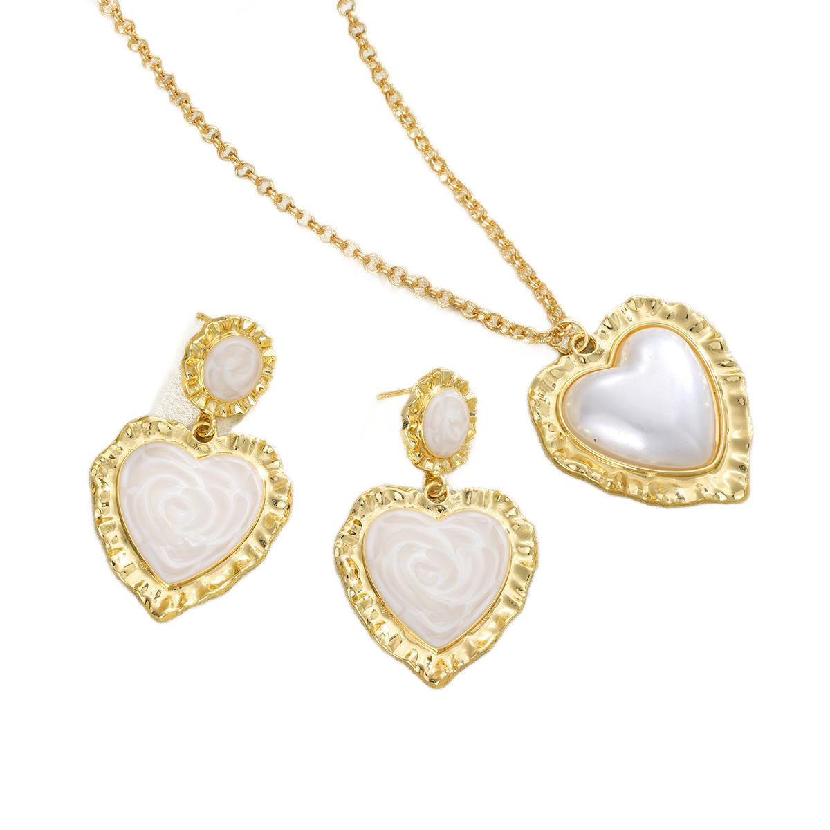 Pearl Shell Pleated Flower Earrings