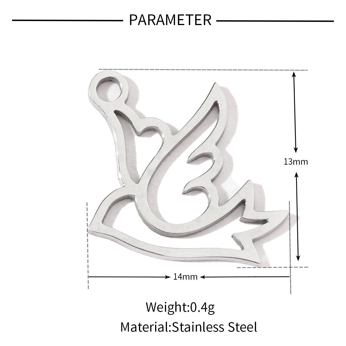 20 pcs/pack frog elephant bat titanium steel DIY pendant