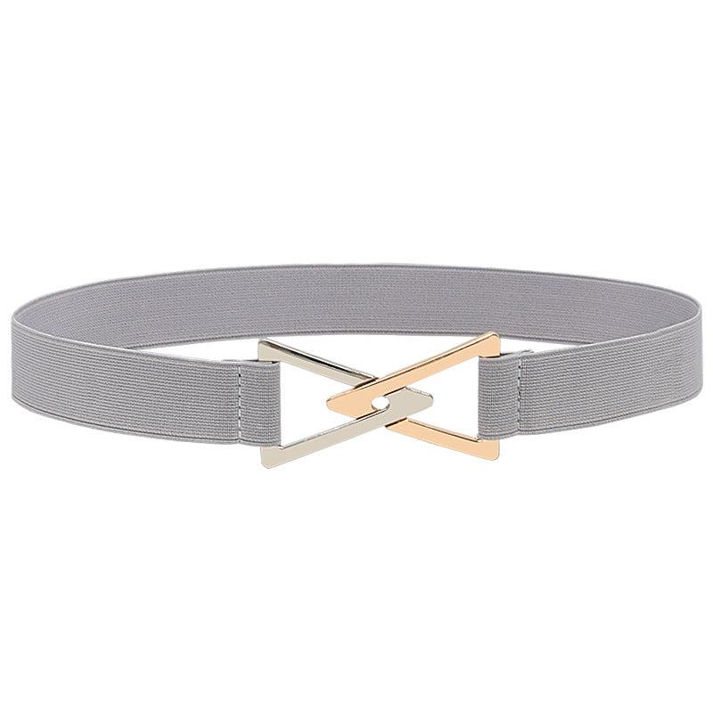 Pleated elastic thin belt ladies