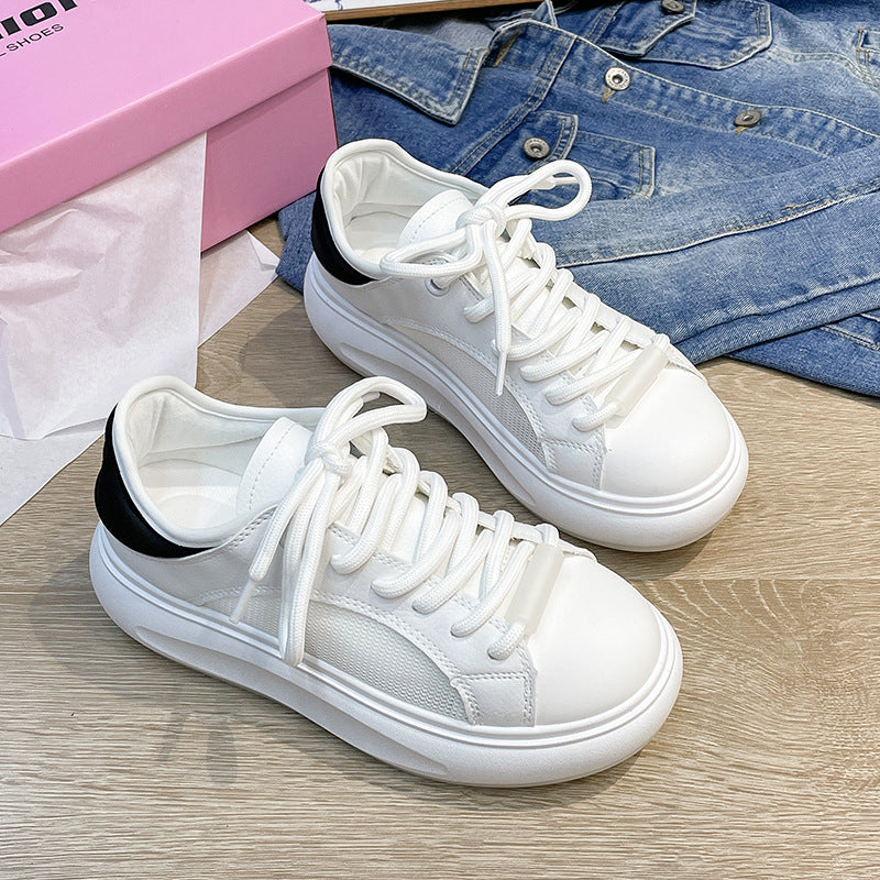 White breathable fashionable hollow shoes for women