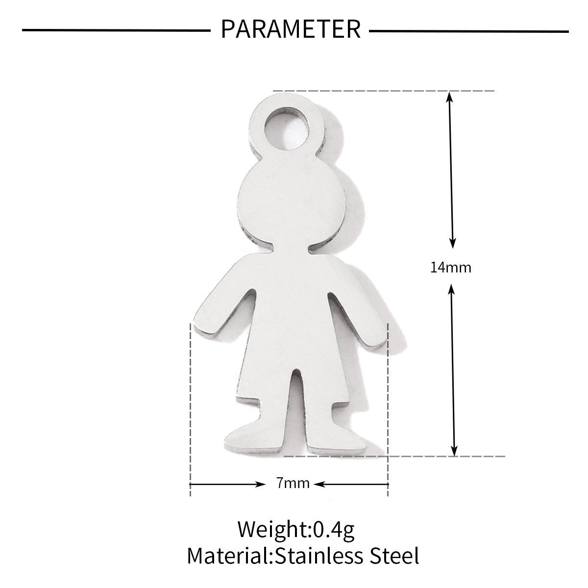 20 pcs/pack of boys and girls digital titanium steel pendants