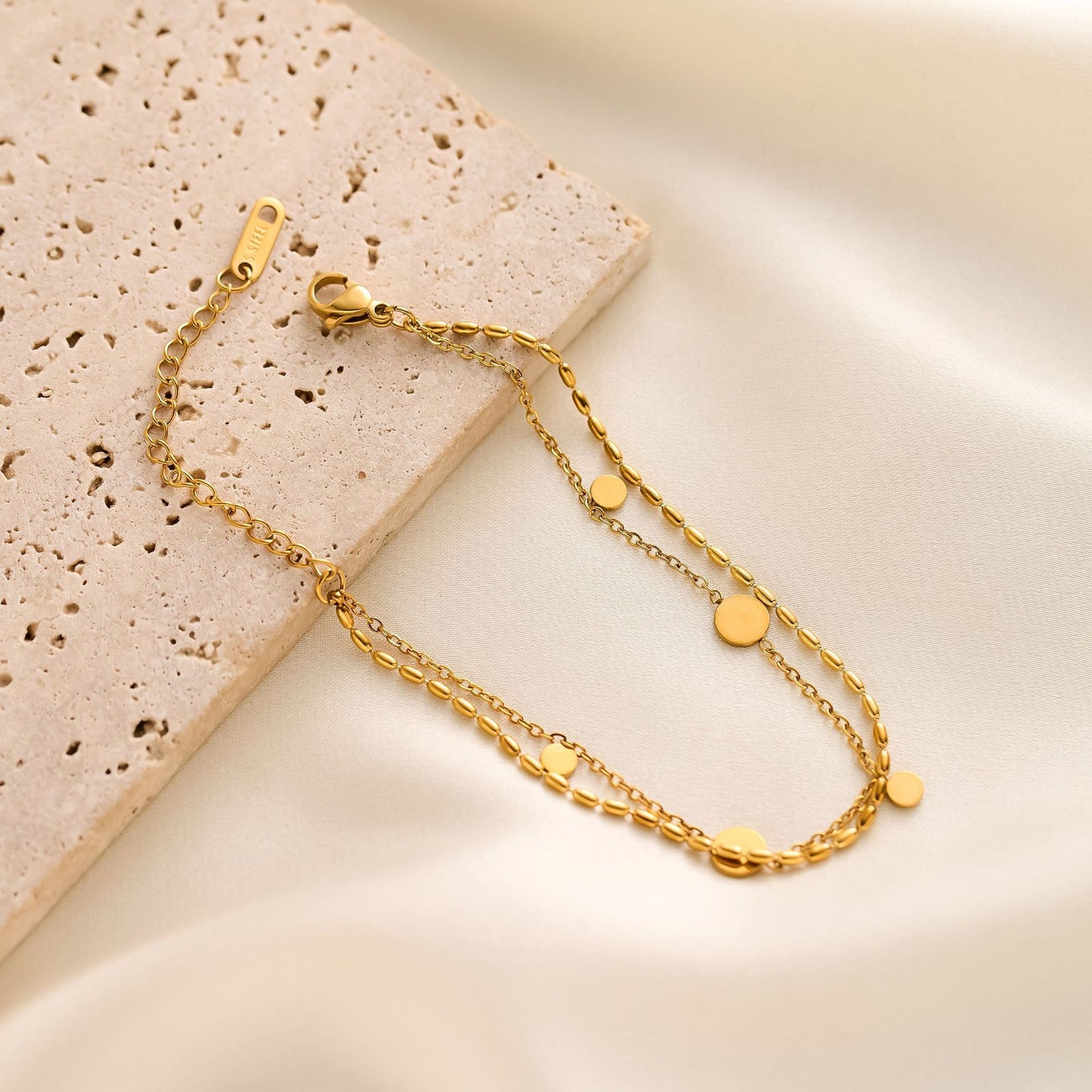 18k gold double anklet
