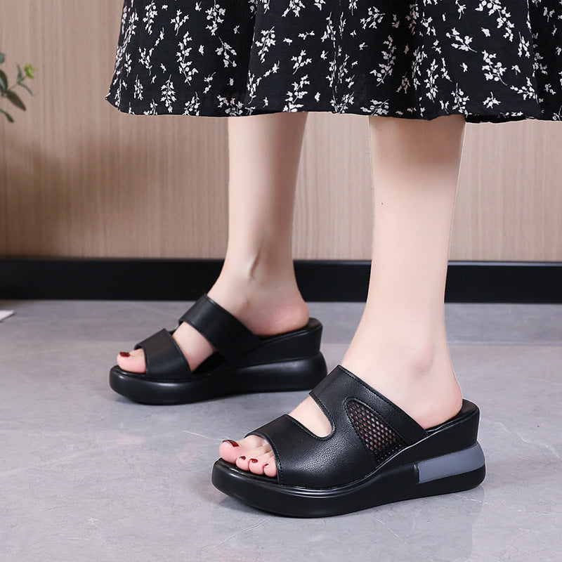 Wedge heel slippers women's fashion wholesale