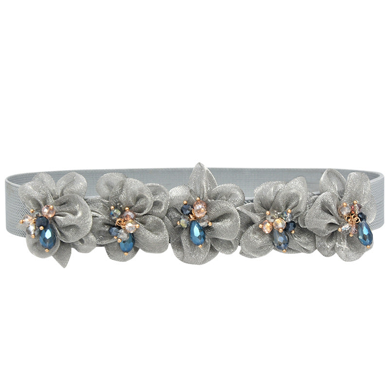 Stylish sparkling rhinestone elastic belt