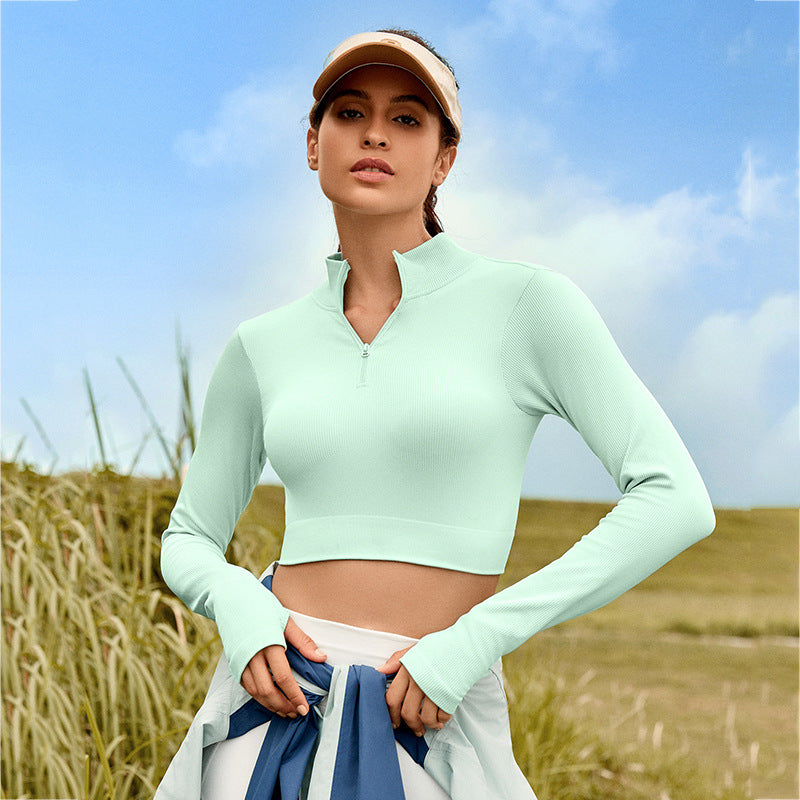 Conjunto de yoga que absorbe la humedad sin costuras de color sólido