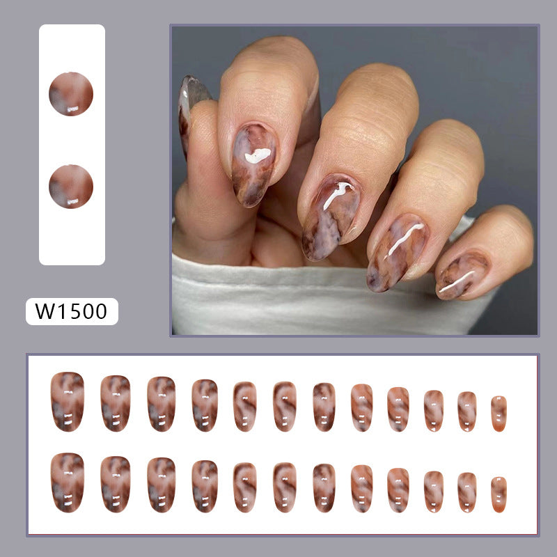 Uñas postizas ovaladas ombré, 24 piezas