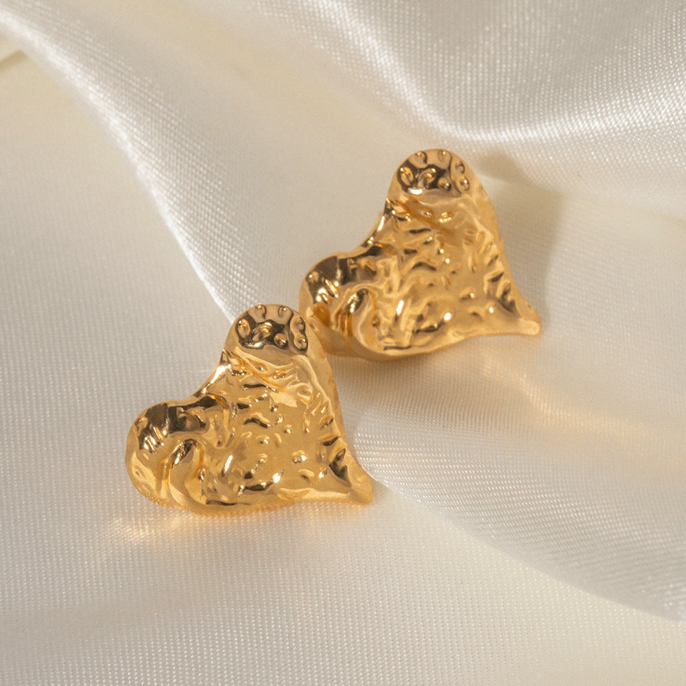 Pendientes texturizados Love al por mayor