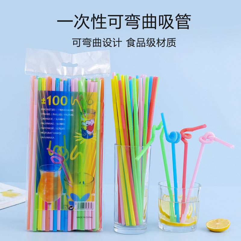 Disposable Colorful Bendable Straws