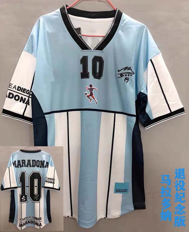 10 Maradona Retiro 2001 Argentina Boca Juniors Retro Jersey