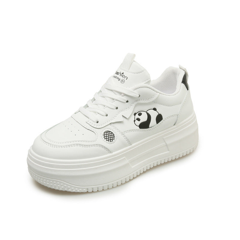 Thick baseplate shoes female white