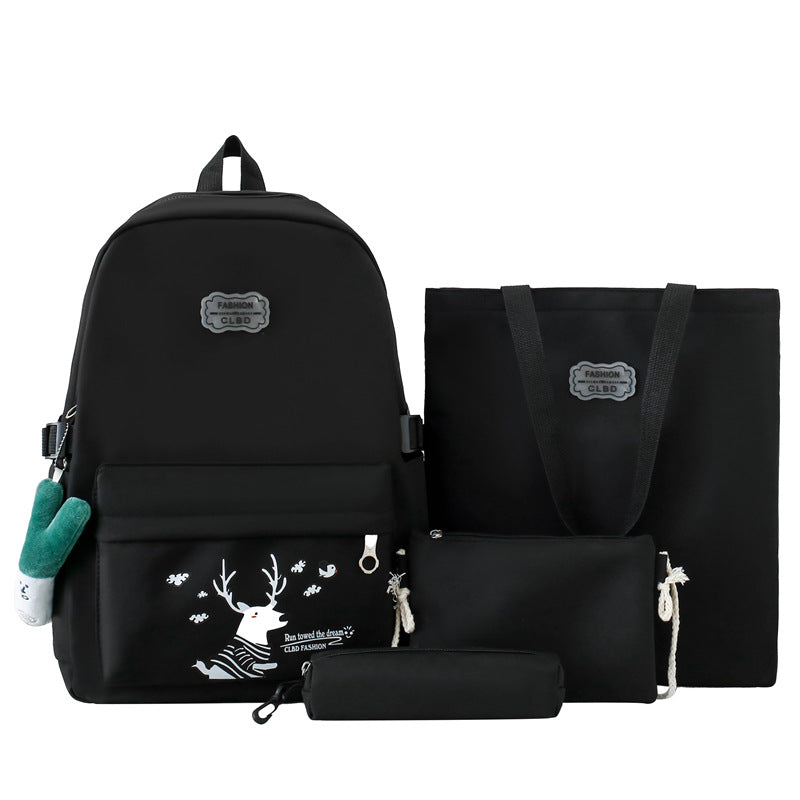 Mochila para estudiantes, bolso escolar de dibujos animados, mochila determinada de 4 piezas