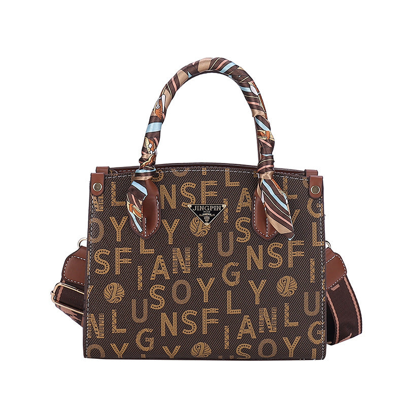 Printed letter versatile large capacity tote bag