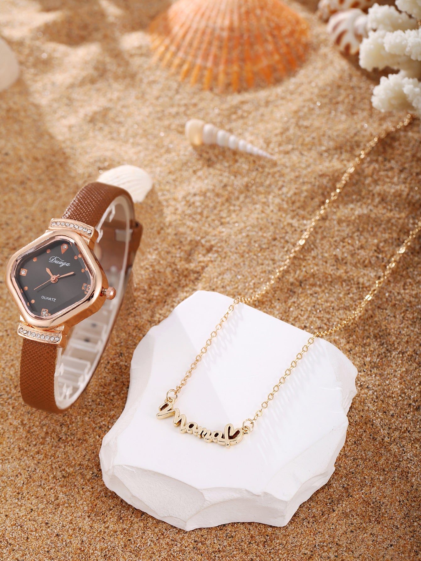 Watch Pearl Bracelet Tulip Star Moon Jewelry Set