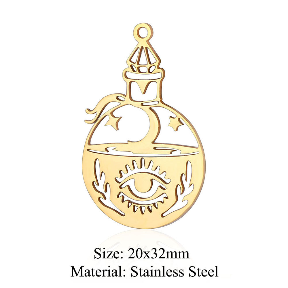 5 pcs/bag witch hat titanium steel eye pendant