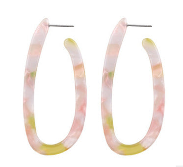 Acetate sheet U-shaped leopard print earrings