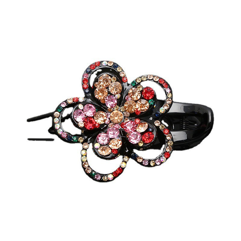 Disc hair five-petaled flower rhinestone grab clip headdress