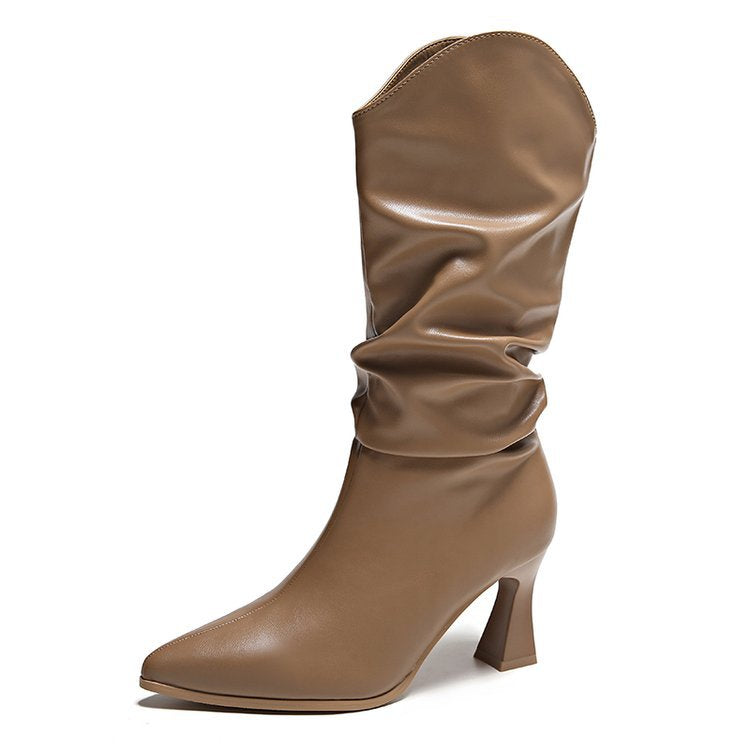 Tall pleated boots