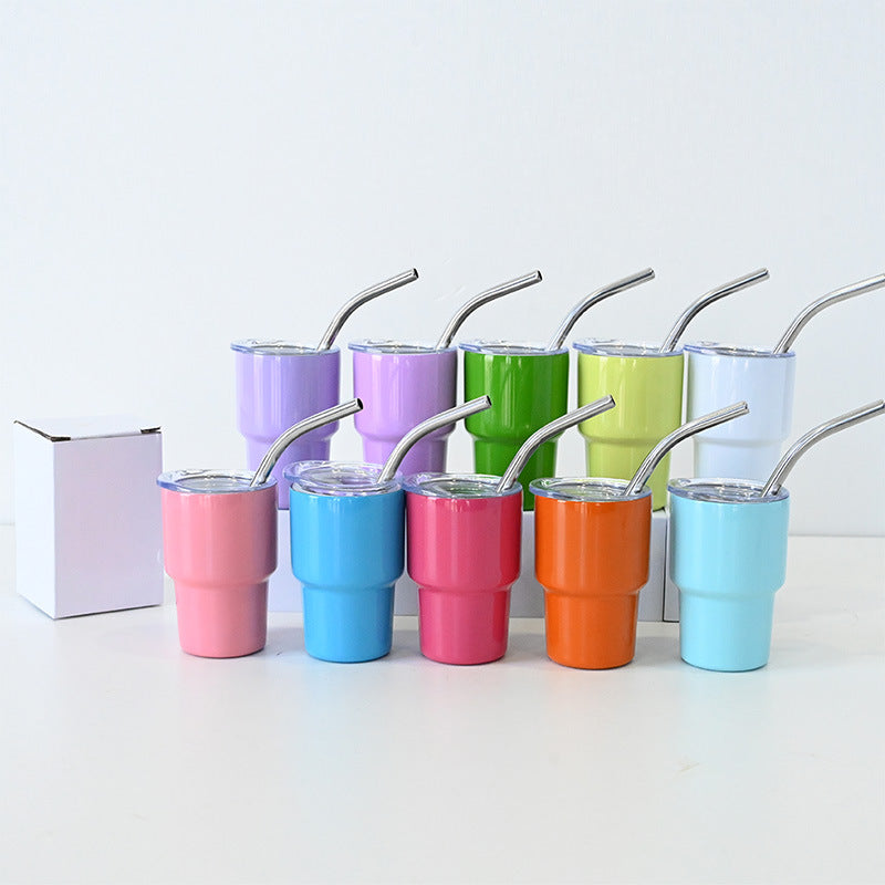 Straw Mini Drinking Cup Double Layer