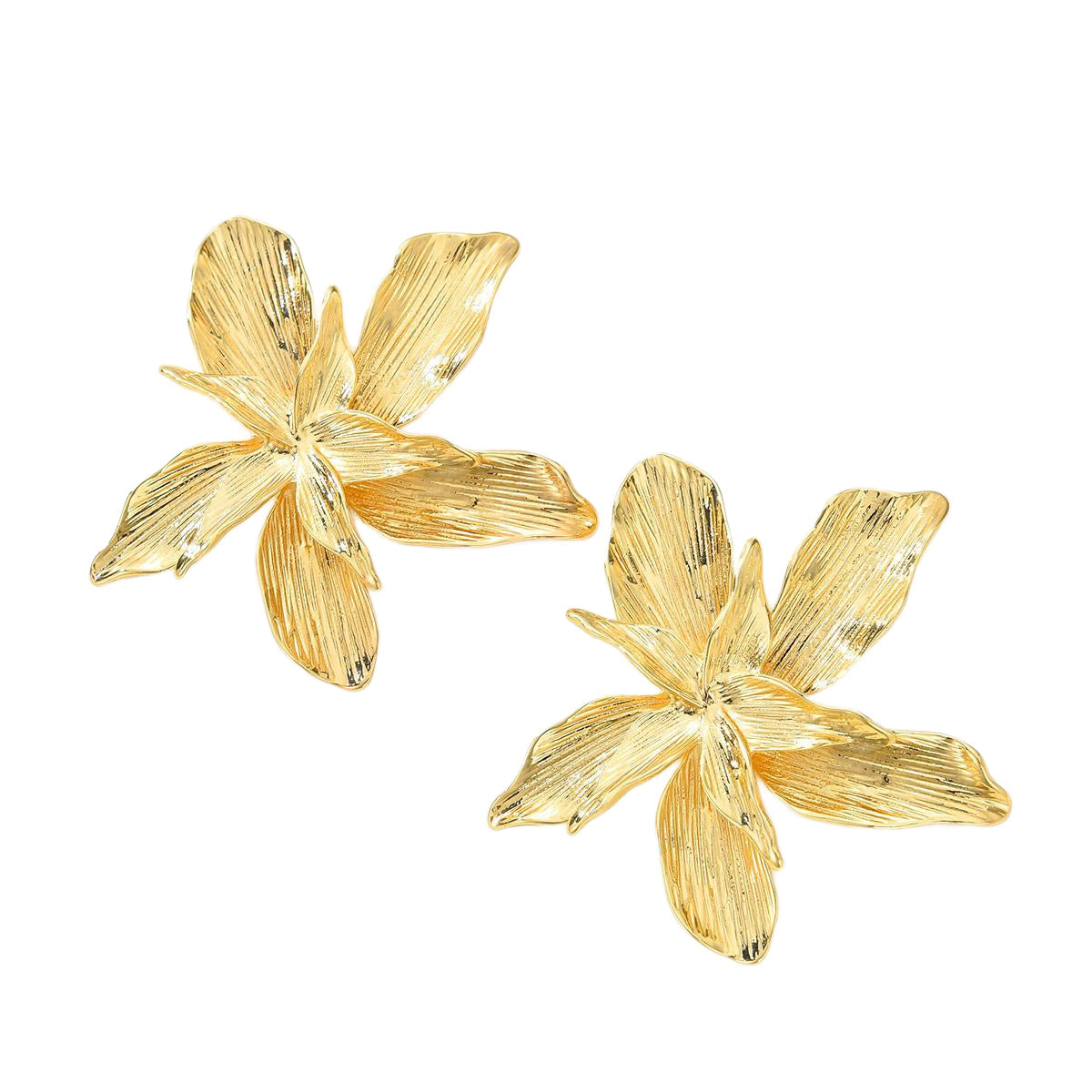 Metal Petal Wing Stud Earrings