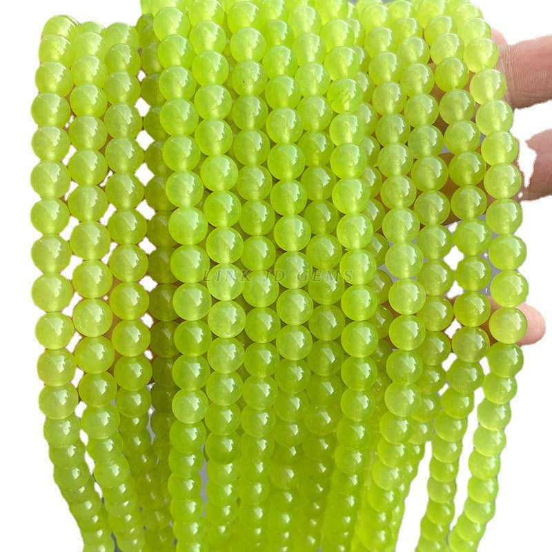 Apple green chalcedony loose beads