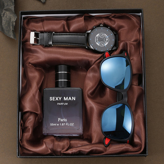 Watch sunglasses perfume gift box set