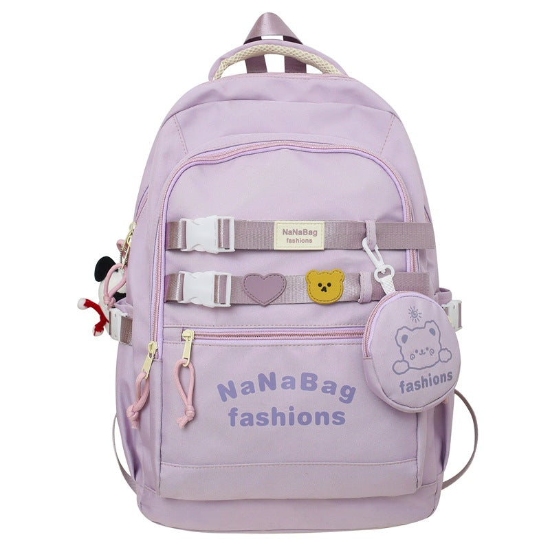 Mochila escolar mochila de gran capacidad en color contrastante